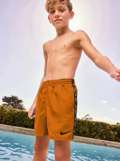 Nike Orange - Short de volley Swim Logo Tape 4 Inch Online