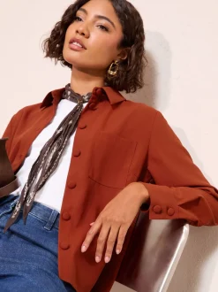 Friends Like These Orange brûlé - Chemise carrée à boutons Discount