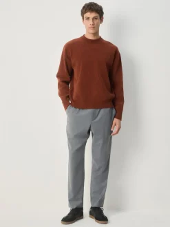 Next Orange brûlé - Pull col rond en chenille uni coupe décontractée Outlet