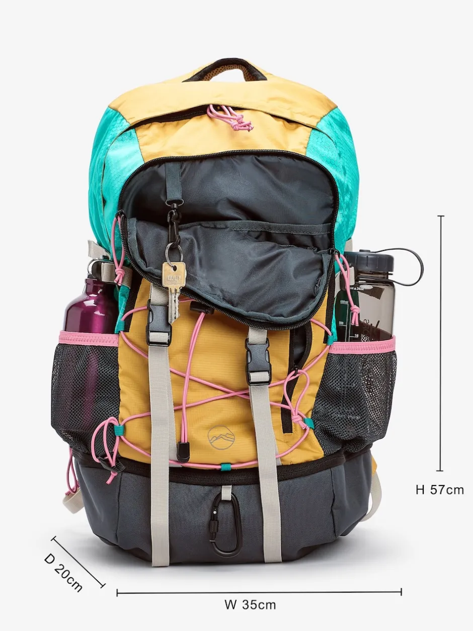 Next Orange color block - Sac de randonnée Active Sports 30 l avec housse imperméable Sale