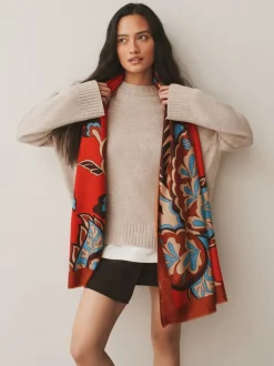 Next Orange imprimé cachemire - Écharpe épaisse Sale