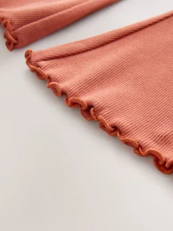 Next - Leggings évasés à côtes (3mths-7yrs) Orange marron Outlet