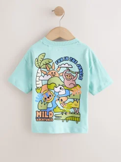 Next - Lot de 3 t-shirts graphiques à manches courtes (3mois7ans) Orange motif safari Clearance