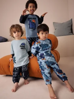 Next - Lot de 3 pyjamas oversize (9mois-10ans) Orange/Dinosaur marine Hot