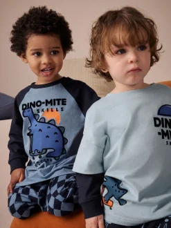 Next - Lot de 3 pyjamas oversize (9mois-10ans) Orange/Dinosaur marine Hot