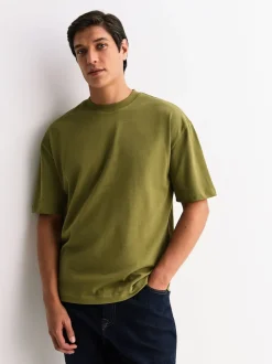 Next Orange/Gris/Vert/Bleu marine/Rouge - Lot de 5 t-shirts épais à coupe décontractée Outlet