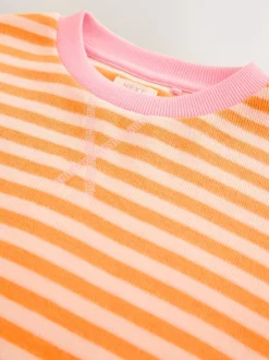 Next - Sweat-shirt oversize côtelé confortable (9mois-16ans) Orange/rose Discount