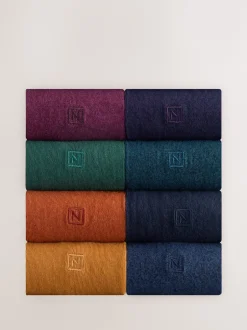 Next Orange/vert/bleu - Lot de 8 - Chaussettes fraîches brodées durables Best