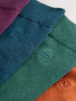 Next Orange/vert/bleu - Lot de 8 - Chaussettes fraîches brodées durables Best