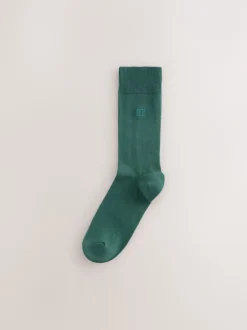 Next Orange/vert/bleu - Lot de 8 - Chaussettes fraîches brodées durables Best