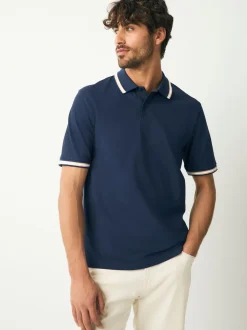 Next - Polo coupe classique à manches courtes et liserés Ottoman bleu marine Online