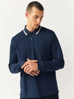 Next Ottoman bleu marine - Polo à liserés Sale