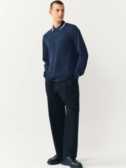 Next Ottoman bleu marine - Polo à liserés Sale