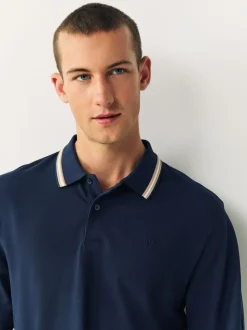 Next Ottoman bleu marine - Polo à liserés Sale