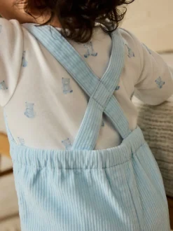 Next - Ensemble salopette et body en velours côtelé (0mois-2ans) Ours bleu Clearance
