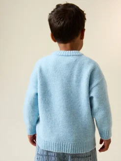Next - Personnage Pull Col rond en maille (3mois-7ans) Ours bleu Discount