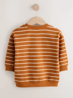 Next - Sweat imprimé All-over Col rond (3mois -7ans) Ours brun fauve à rayures écrues Best