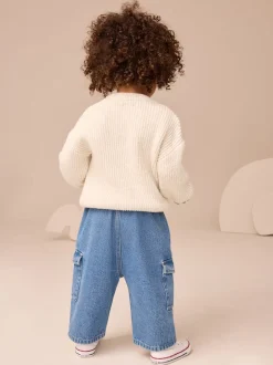 Next - Pull tricoté (3mths-7yrs) ours Crème Sale