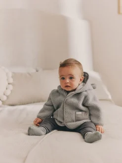 Next Ours gris - Cosy Borg Veste Bébé en laine polaire Outlet