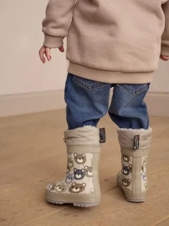 Next - Bottes en caoutchouc thermique Thinsulate™ avec extrémité doublée ours marron Sale