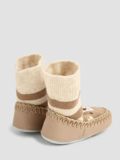 Jojo Maman Bébé ours marron - Chaussettes mocassins Online