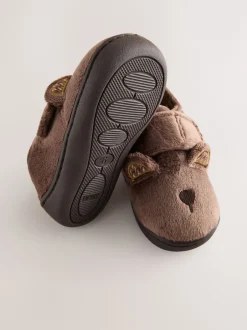 Next - Chaussons Cupsole doublés chauds ours marron Sale