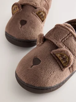 Next - Chaussons Cupsole doublés chauds ours marron Sale