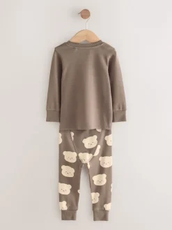 Next Ours marron/étoile - Lot de 3 pyjamas Snuggle (9mois-9ans)