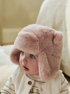 Next Ours rose en fausse fourrure - Chapeau de trappeur bébé (0mois-2ans) Discount