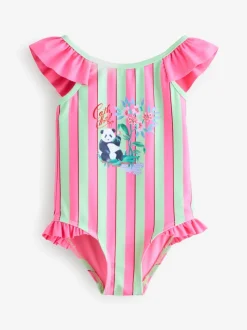 Next Panda à rayures rose et vert - Maillot de bain à volants Cath Kidston (3mois à7ans) Outlet
