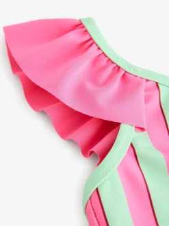 Next Panda à rayures rose et vert - Maillot de bain à volants Cath Kidston (3mois à7ans) Outlet