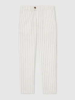 Reiss Pantalon à fines rayures en coton coupe classique Easton Clearance