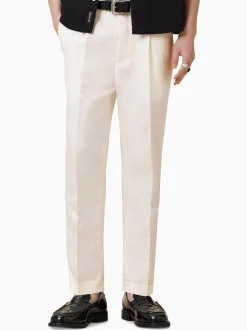 All Saints Pantalon AllSaints Slim Cross Tallis en lin Blend Discount