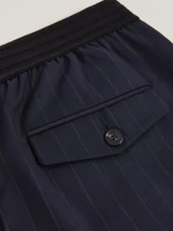 Reiss Pantalon large Neave à fines rayures en laine mélangée Clearance