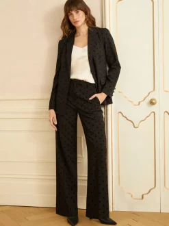 Love & Roses Pantalons amples à pois floqués Discount