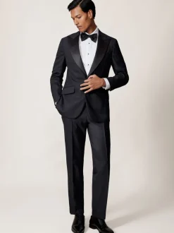 Reiss Pantalons de smoking Sinatra en jacquard de laine mélangée coupe classique