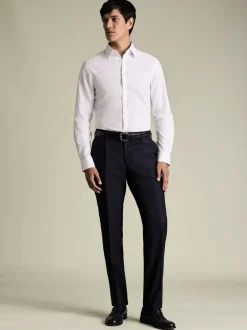 Charles Tyrwhitt Pantalons plissés extensibles en laine