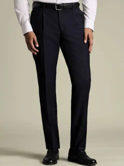 Charles Tyrwhitt Pantalons plissés extensibles en laine