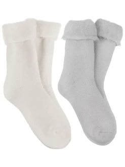Totes Paquet de chaussettes de lit thermales brossées pour dames de 2 Clearance