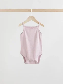Next pastel - Lot de 5 bodys débardeurs en maille pointelle pour bébé Online