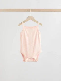 Next pastel - Lot de 5 bodys débardeurs en maille pointelle pour bébé Online