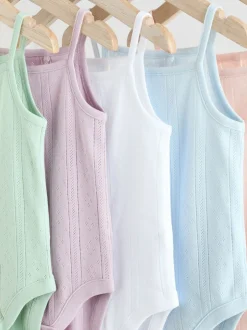 Next pastel - Lot de 5 bodys débardeurs en maille pointelle pour bébé Online