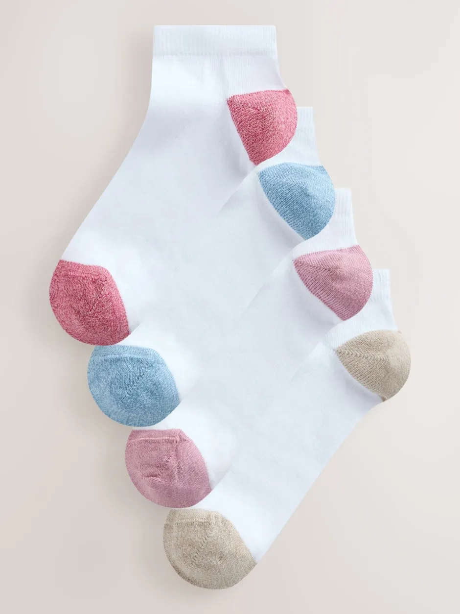 Next pastel - Lot de 4 paires de chaussettes de sport blanches à talon et bout Sale
