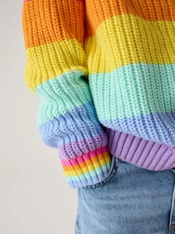 Little Bird by Jools Oliver Pastel à rayures arc-en-ciel - pull color block en maille Outlet
