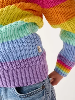 Little Bird by Jools Oliver Pastel à rayures arc-en-ciel - pull color block en maille Outlet
