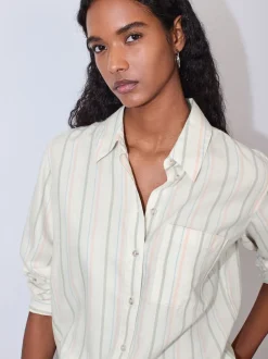 Next Pastel rayé - 100Chemises décontractées en coton à boutons Manches longues Chemises décontractées Discount