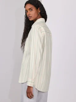 Next Pastel rayé - 100Chemises décontractées en coton à boutons Manches longues Chemises décontractées Discount