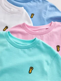 Next - T-shirt brodé Manches courtes Stag 4 Pack (3-16ans) Pastels Hot