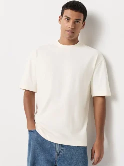 Next Pastels vert/bleu/écru/ardoise/rose - Lot de 5 t-shirts épais à coupe décontractée Discount