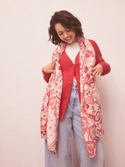 Next Patchwork rouge Valentine - Écharpe légère Hot